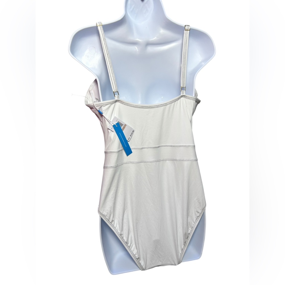 BLEU ROD BEATTIE white Belted one piece underwire bra Swimsuit size 12 NWT - Picture 4 of 8